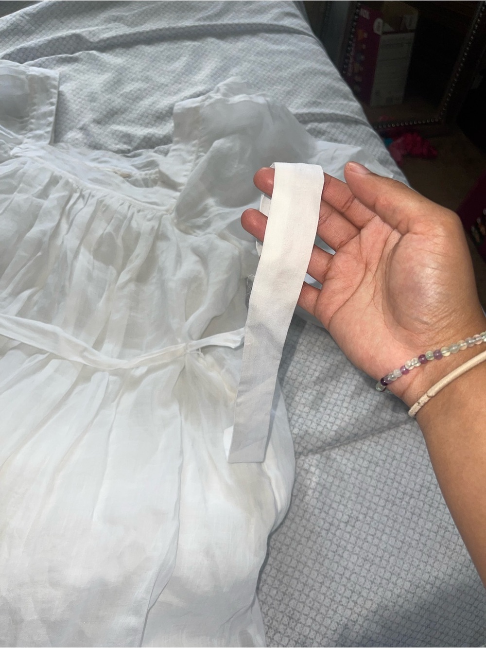 Banana Republic White Maxi Dress with Square Neck and Puff Sleeves - Picture 7 of 10